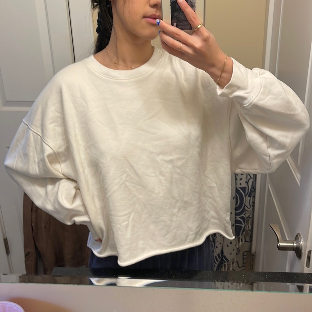 Oak + Fort Dolman Sleeve Cutoff Sweater